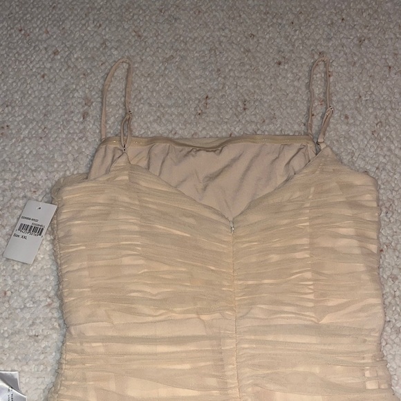 Dress The Population Dylan Square Neck Ruched Bodycon Dress Eggshell XXL - Picture 7 of 11